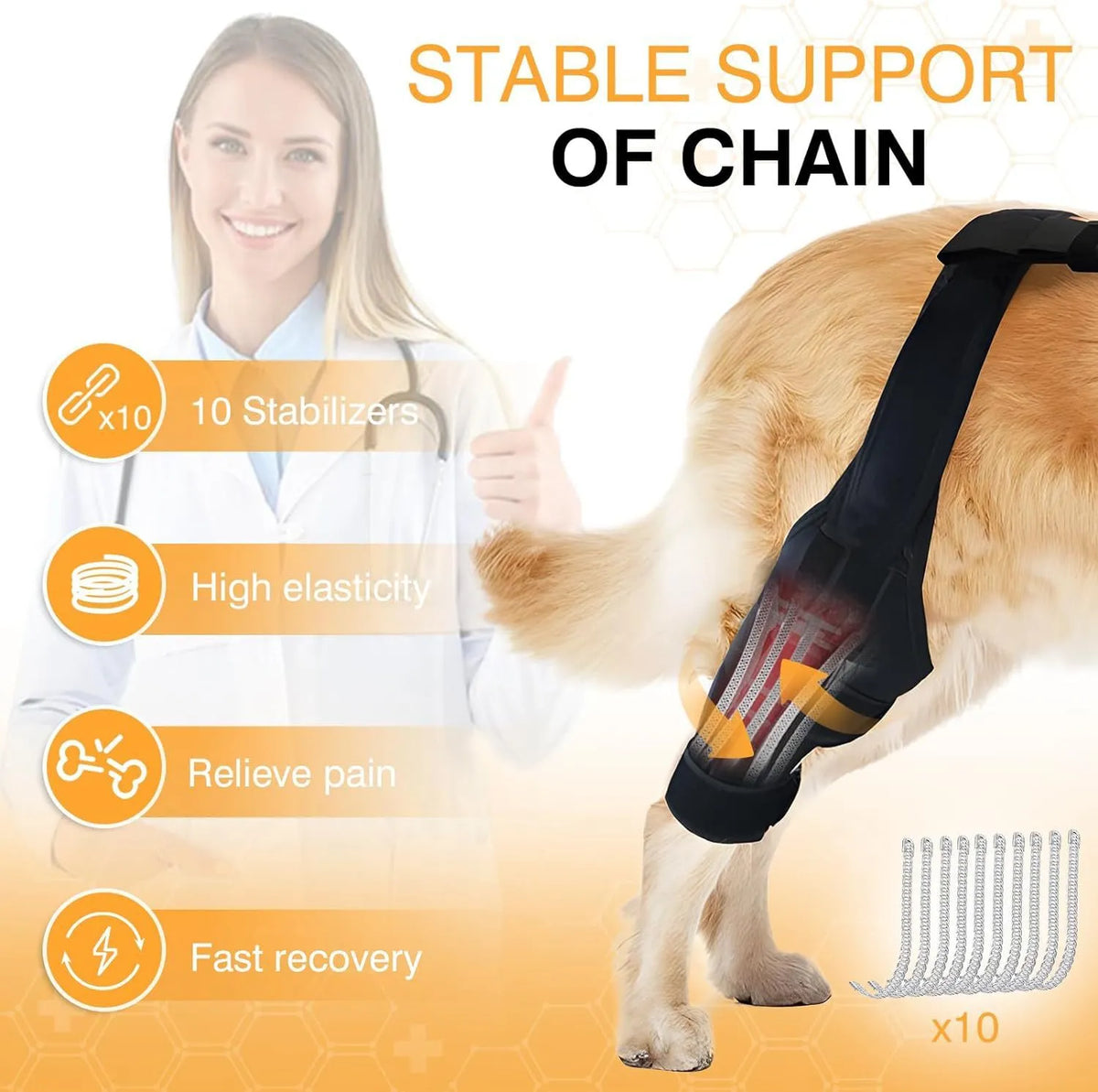 Dog leg protector knee brace with auxiliary belt elastic bandage for joint support