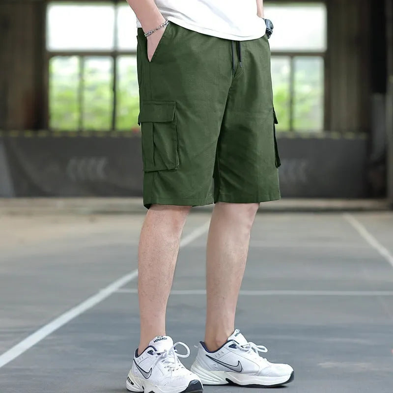 Men's loose sports casual trousers with giraffe pattern gradient in army green colour