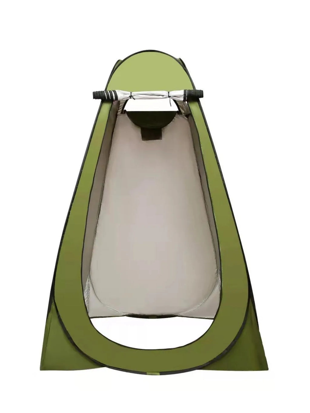 Outdoor camping changing tent with 190cm height shown with storage bag and ground anchoring accessories