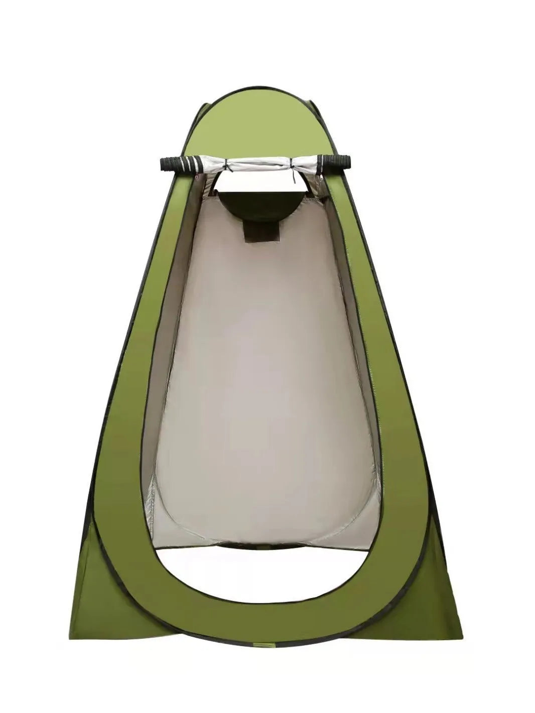 Outdoor camping changing tent with 190cm height shown with storage bag and ground anchoring accessories