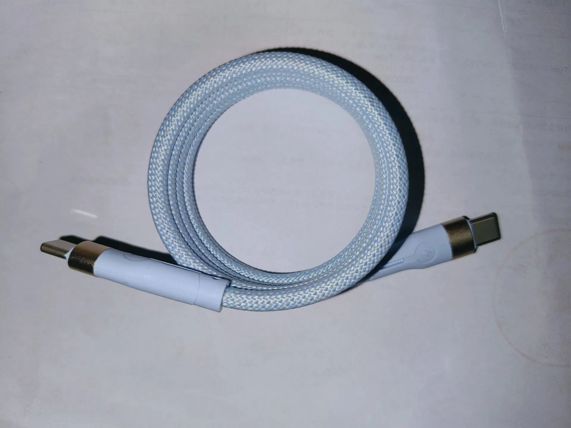 Magnetic storage woven data cable with PD fast charging, Lightning and Type-C connectors, 1 metre, black