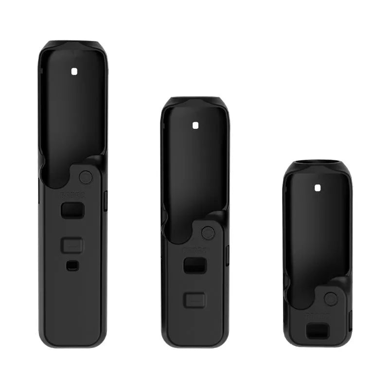 Black silicone protective sleeve for PTZ camera body showing flexible dust cover design