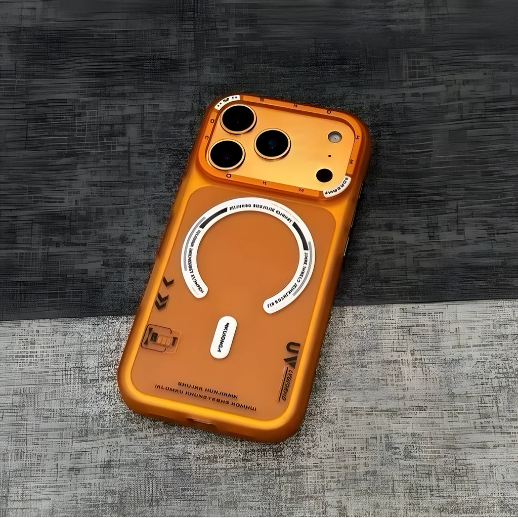 Frosted magnetic phone case for iPhone 17 Pro Max in black, showing slim fit and embossed texture