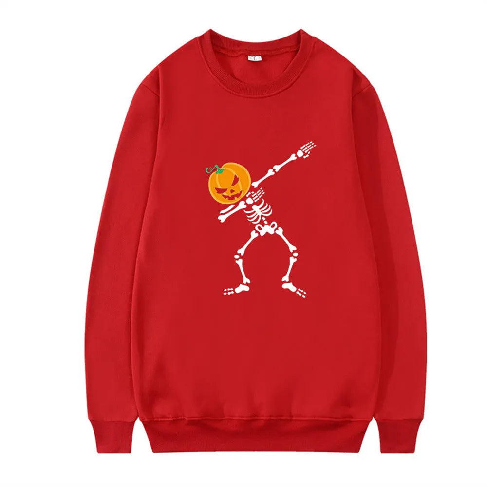 Women's printed long sleeve crew neck top in cotton polyester blend, shown in various colours.