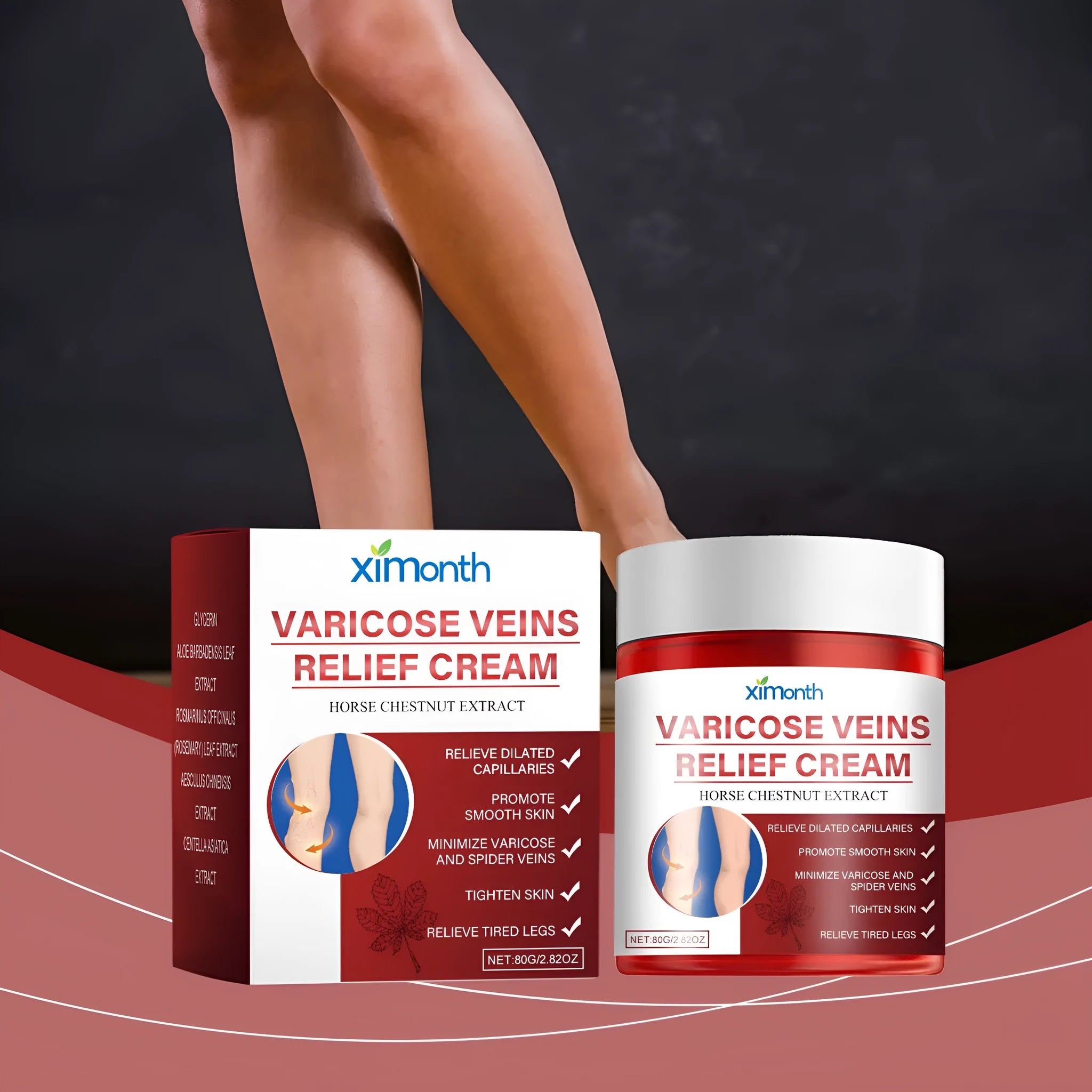 Two 80g tubes of leg moisturising cream for general skin types