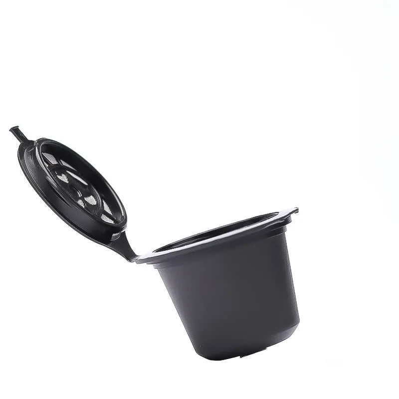 Recyclable plastic coffee filter cup in solid colour black for coffee shell capsules