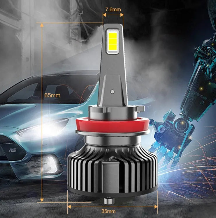 Car LED headlight bulb super bright 60W 8000 lumens IP67 aluminium housing fits H4 H7 H11 9005 9006