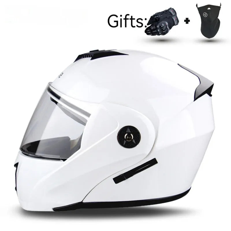 ABS plastic motorcycle helmet with exposed double lens design for electric vehicle riders