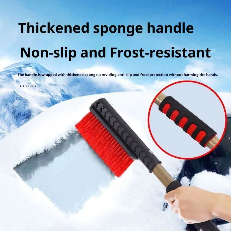 Car alloy snow shovel windshield scraper with double-headed design, telescopic or straight handle, Metal Multifunctional colour