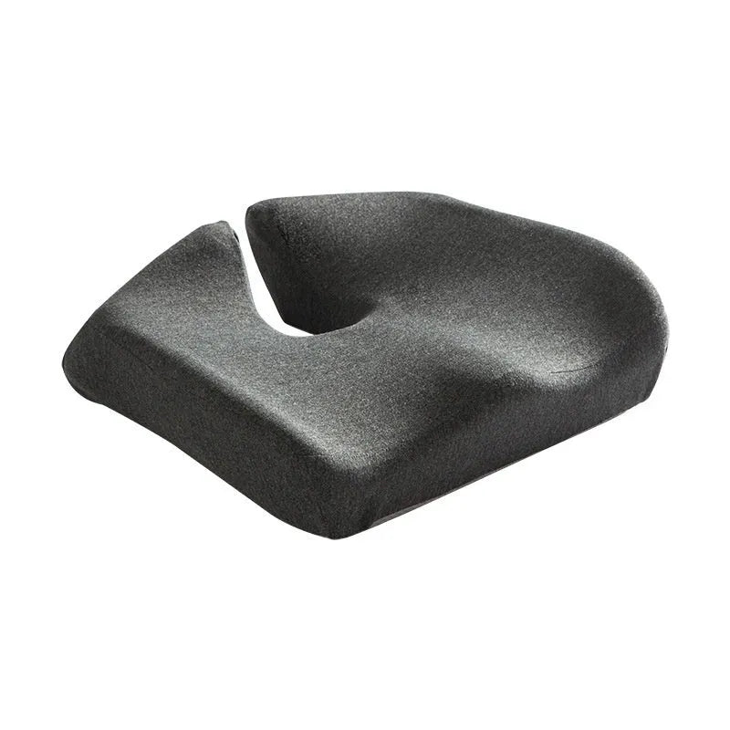 Memory foam office chair cushion for waist support in grey colour, dimensions 36x40x11cm