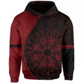 Printed street fashion hoodie for men loose fit polyester pullover front view