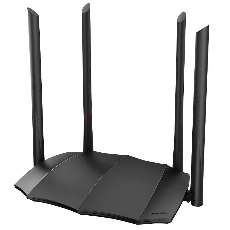 AC8 dual-band wireless router with Gigabit ports on a desk