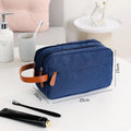 Men's polyester toiletry bag with sealed closure in gray colour, 25x15x10cm size for travel storage