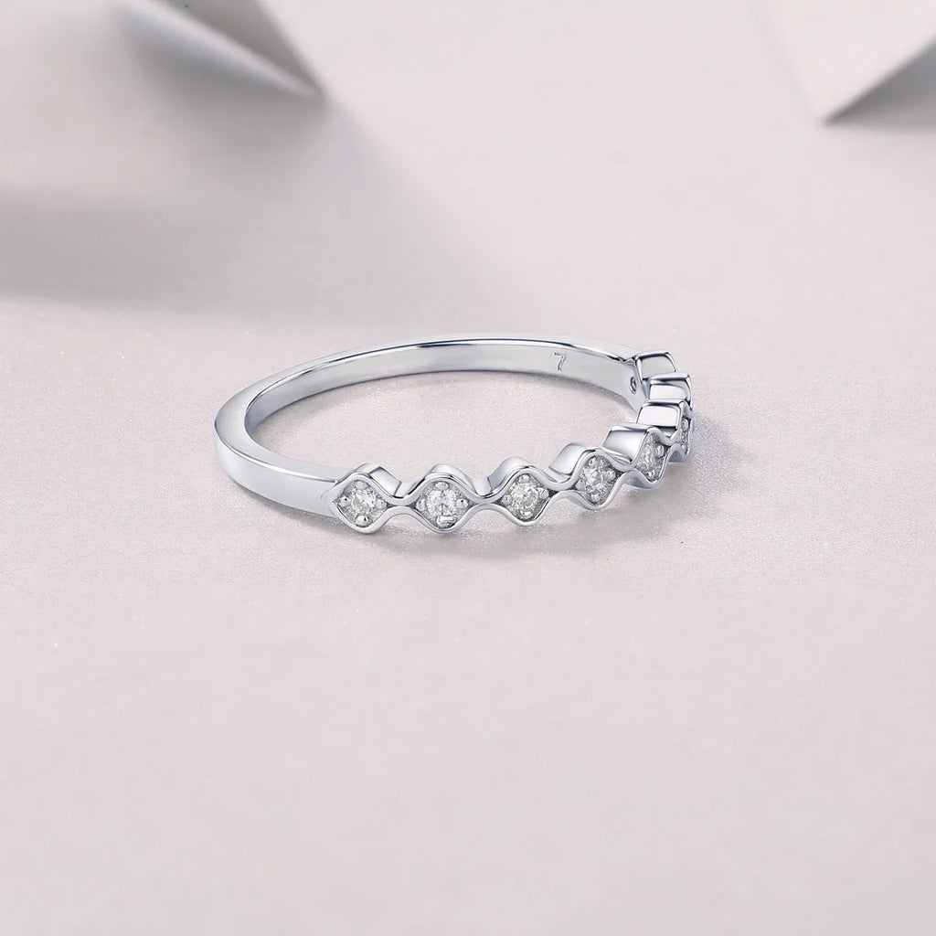 Moissanite wedding ring set S925 silver platinum-plated with GRA certificate gift box sizes 5-9