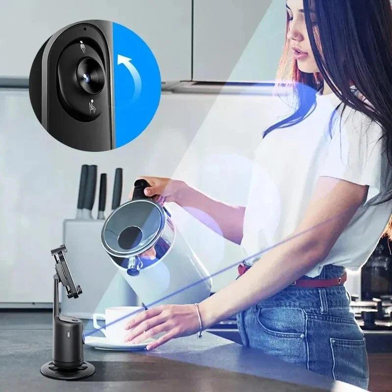 360-degree stabilizing smartphone gimbal with AI-powered face tracking for smooth, hands-free video capture