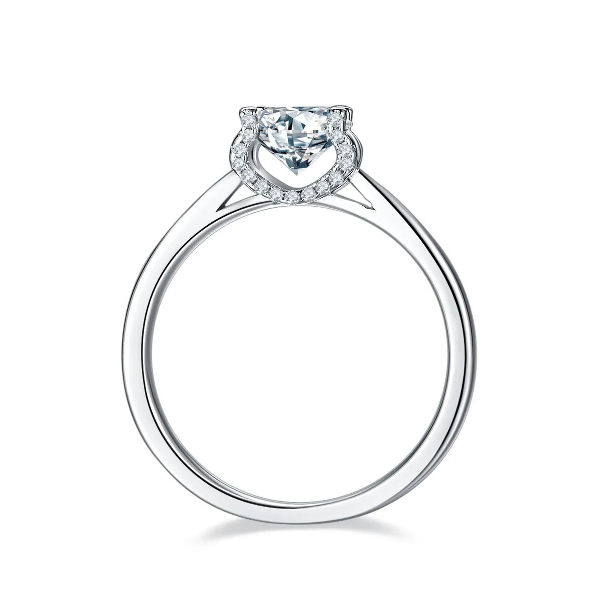 Star Guardian wedding ring set with 1-carat moissanite, S925 silver and platinum plating, sizes 5 to 9