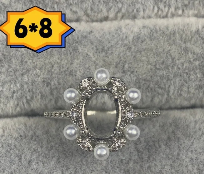 Korean style oval ring with open mouth design showing 6x8mm five-pointed star electroplated ornament