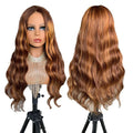 4x4 closure big wave bob wig in brown real hair, hand-woven, 20 inch medium and long length