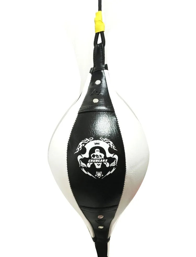 Spring Dragon diamond pattern PU boxing speed ball in black and red colours with inflator