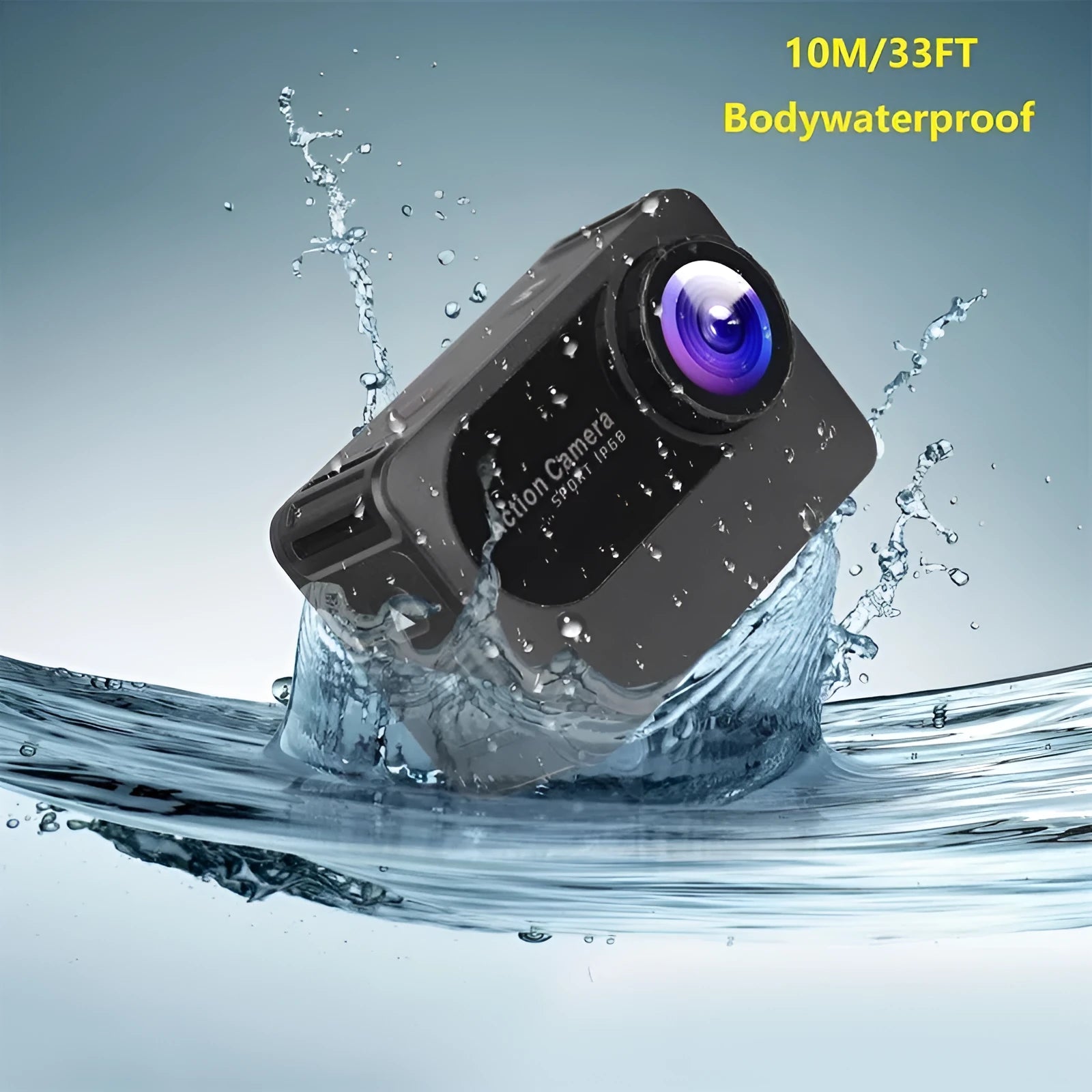 Black outdoor sports camera tachograph with 170 degree wide angle lens