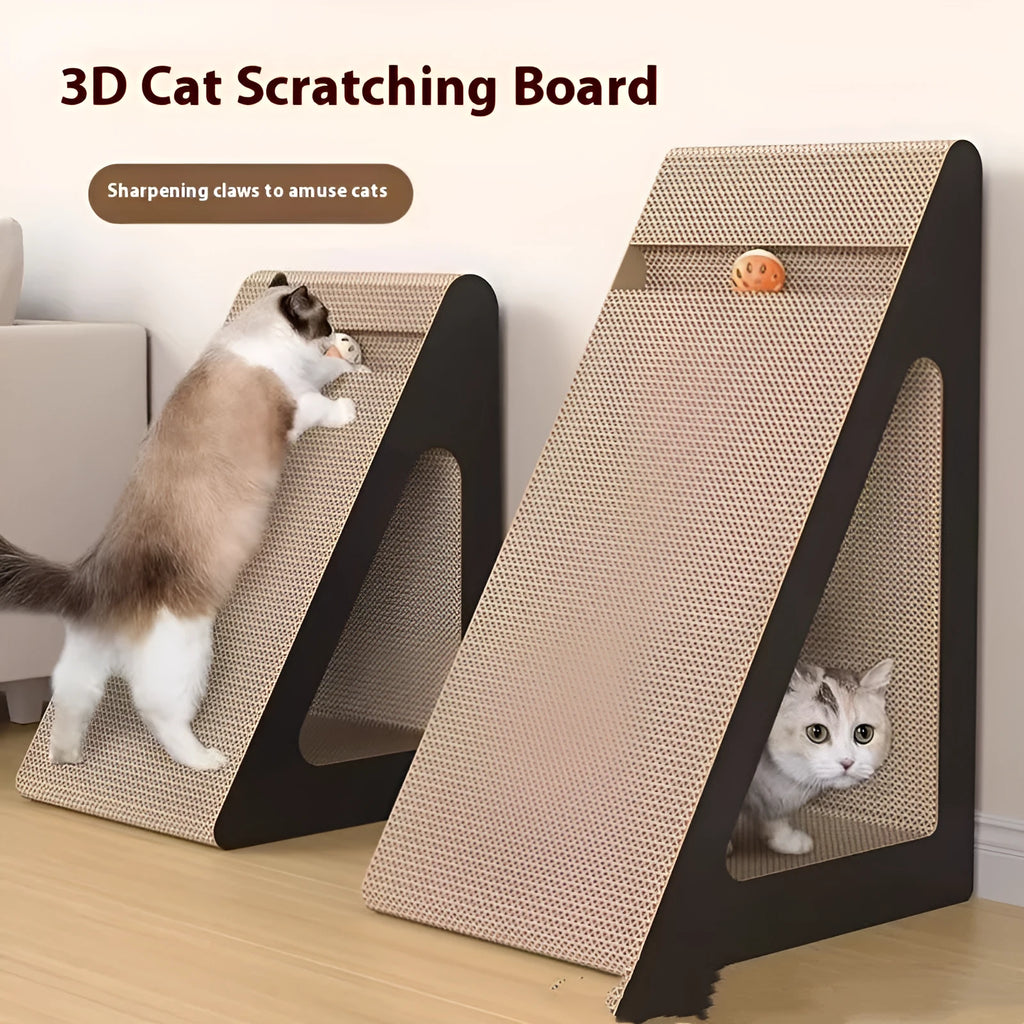 Vertical cat scratch board made of BC encrypted corrugated paper in large size with mint included