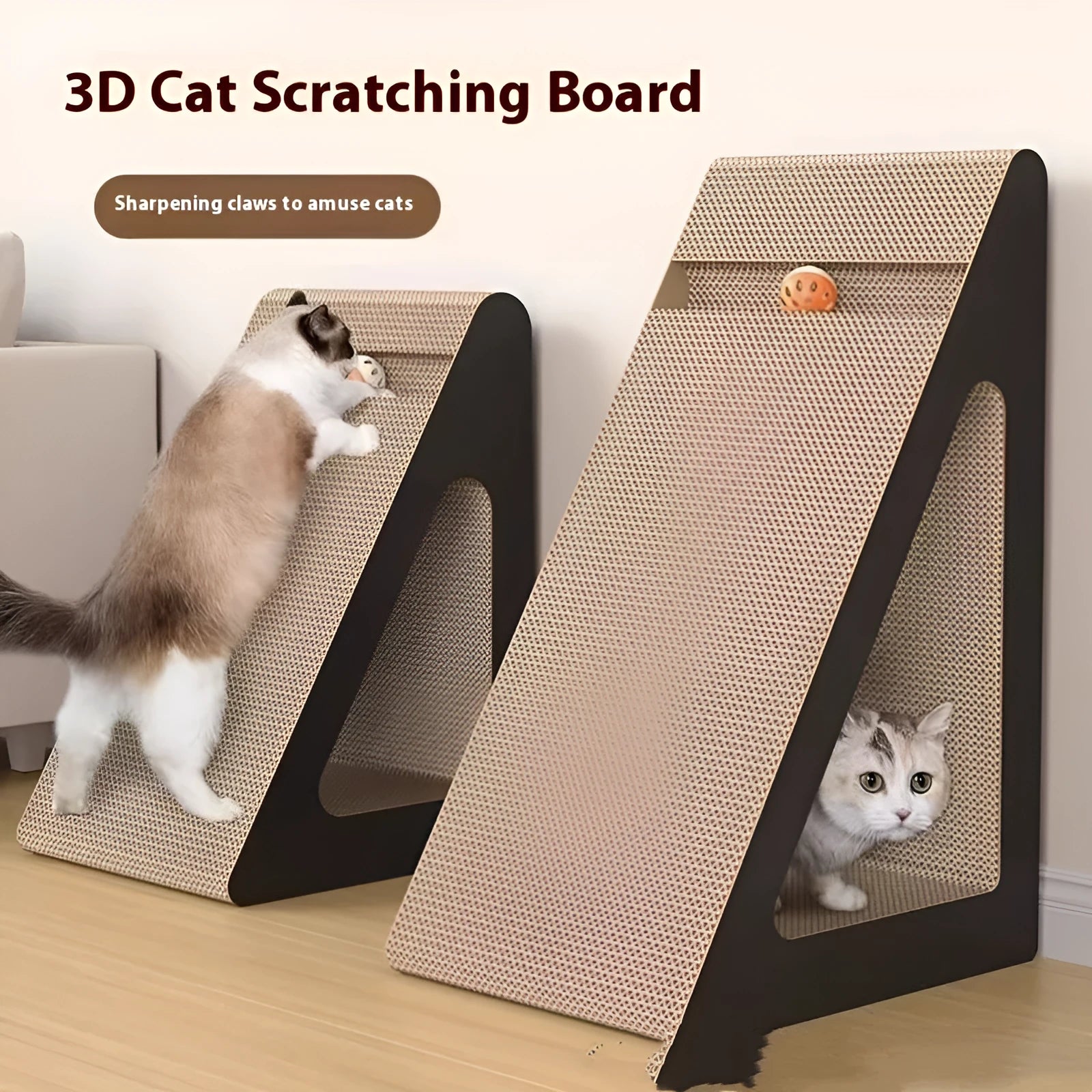 Vertical cat scratch board made of BC encrypted corrugated paper in large size with mint included