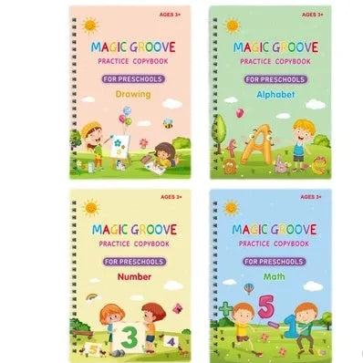 English children's groove magic calligraphy pen with ten refills and lettering set