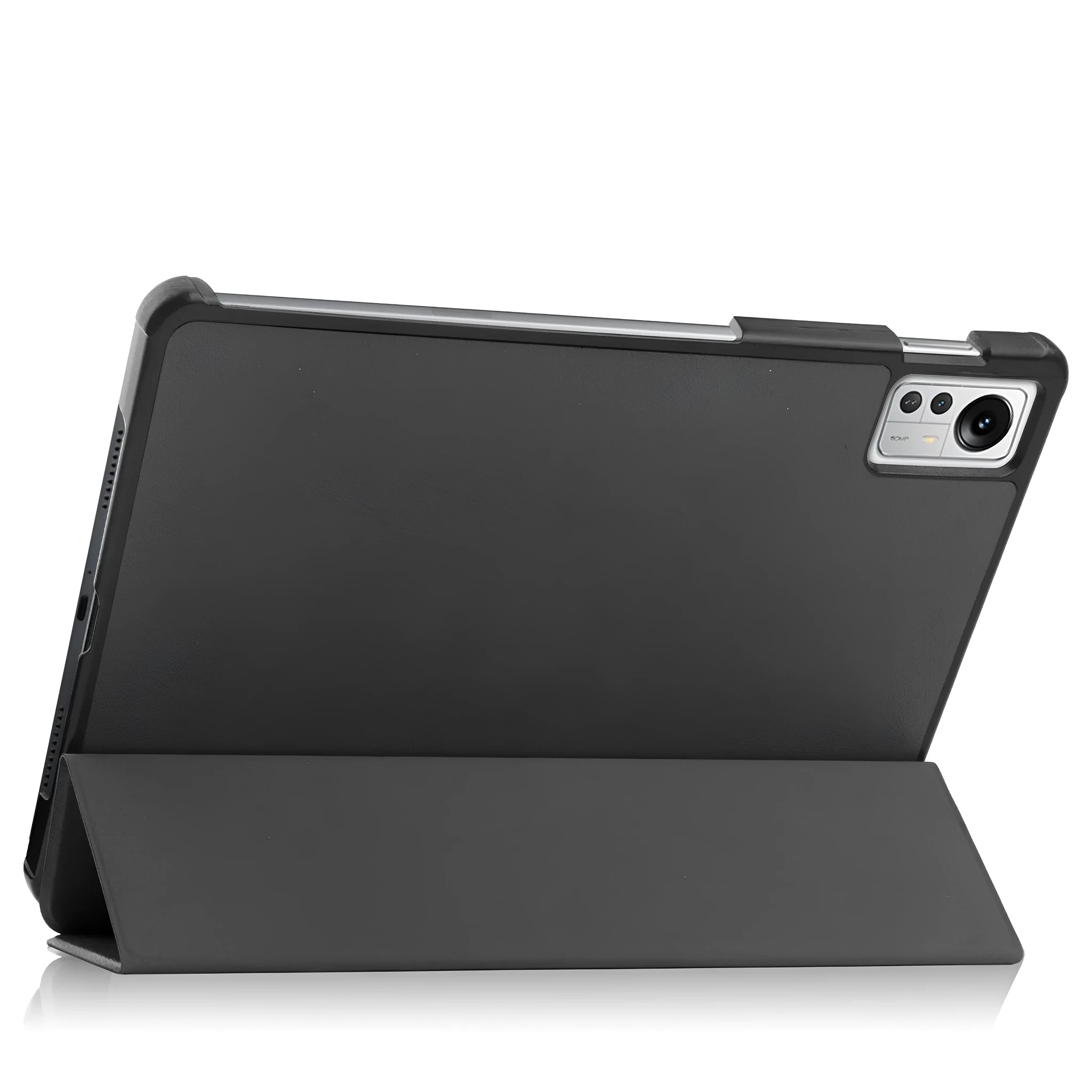 Ultra-thin black tri-fold protective case for Xiaomi Pad 5 Pro 12.4 with auto wake function