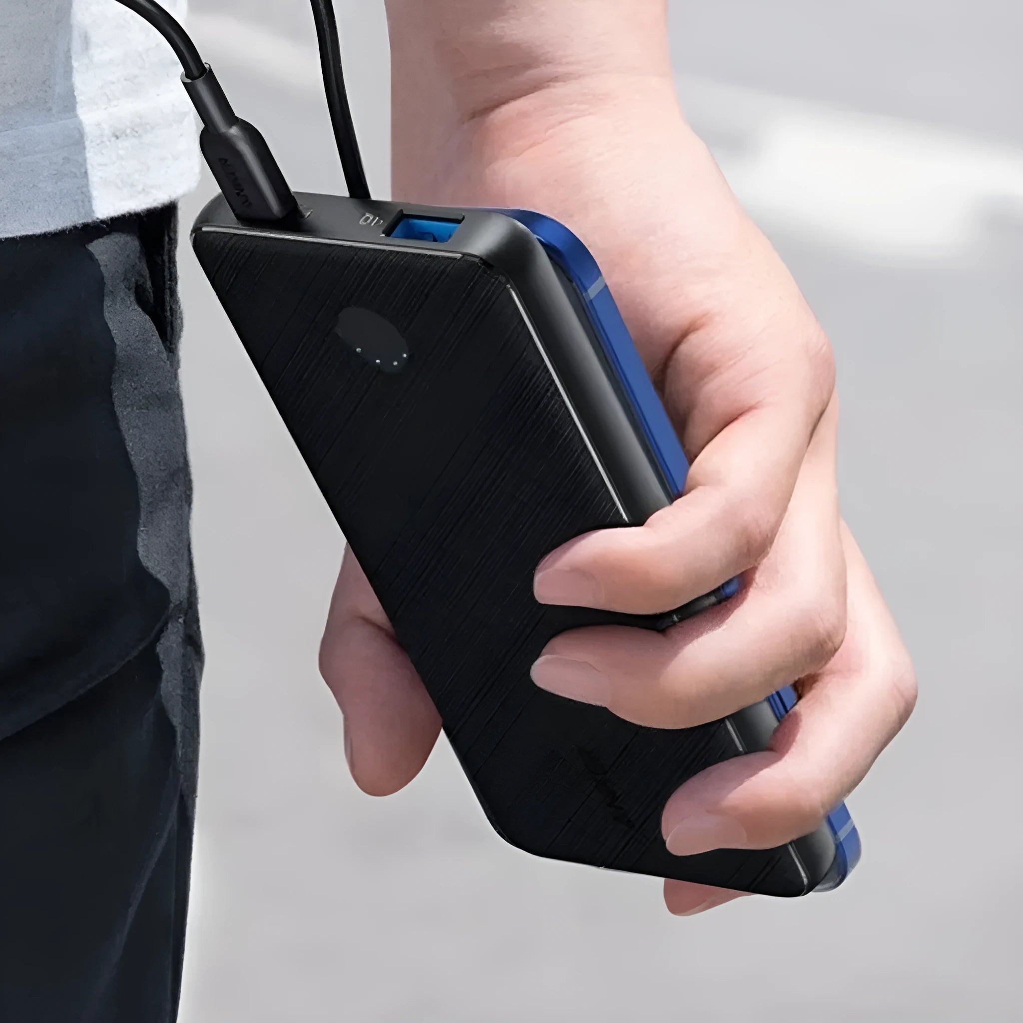 Power Bank PD20W 10000mAh dual port fast charging in industrial style colour A1245