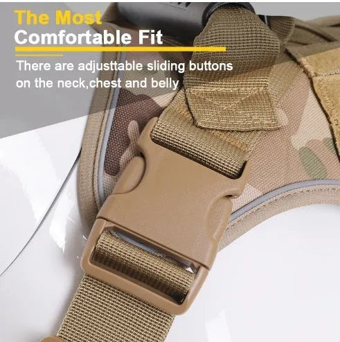 Dog chest harness anti-rush reflective breathable in black, camouflage, green, khaki for medium large dogs