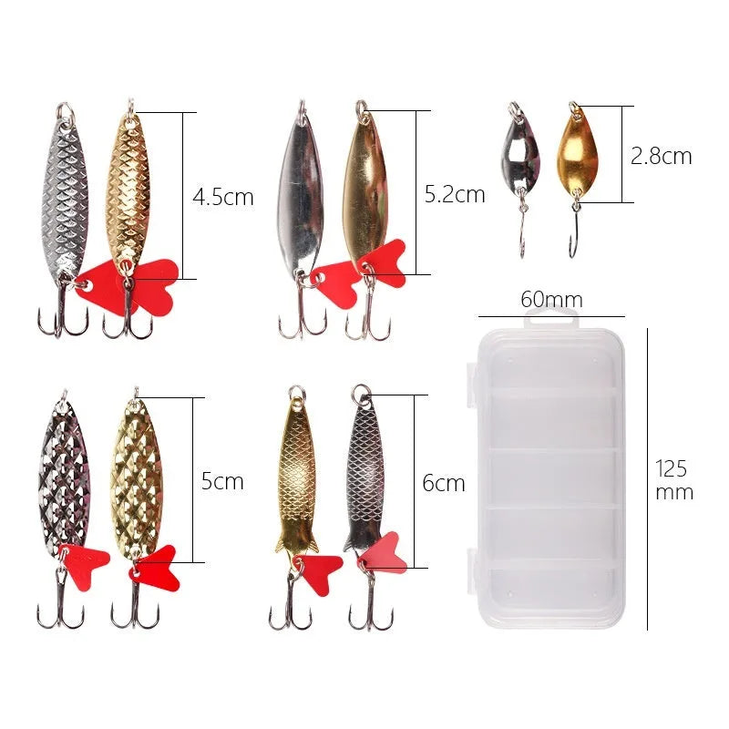 Metal sequin components in gold and silver for building pineapple style box iron fishing lure false baits.