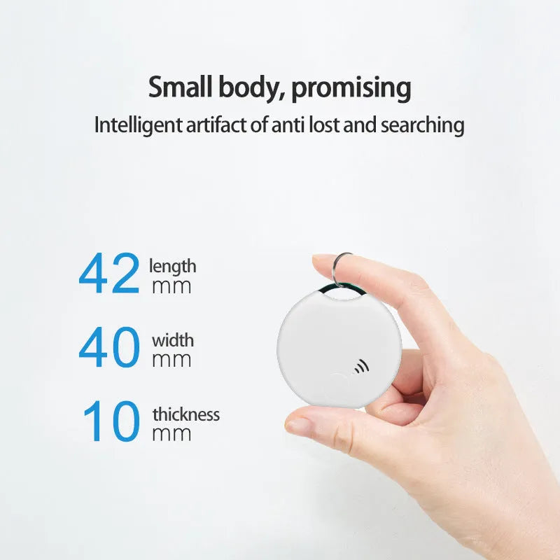 White plastic Bluetooth pet tracker, 40x40x10mm square anti-lost collar tag for cats and dogs