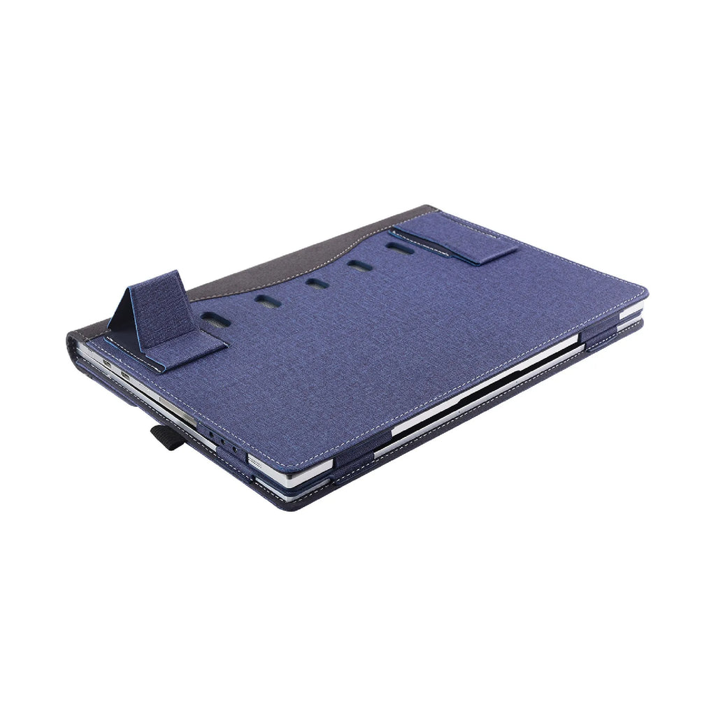 Black imitation leather laptop protective sleeve for Microsoft Surface Laptop 6 with portable bracket design