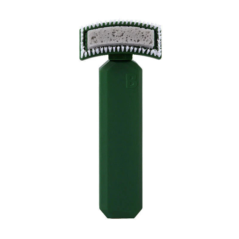 Versatile kitchen cleaning brush with dual scrubbing heads for tackling tough messes on various surfaces