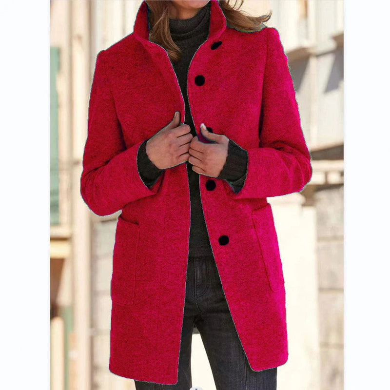 NZ Fashionable Wool Coat with Pockets - Perfect for Casual Fall & Winter Wear