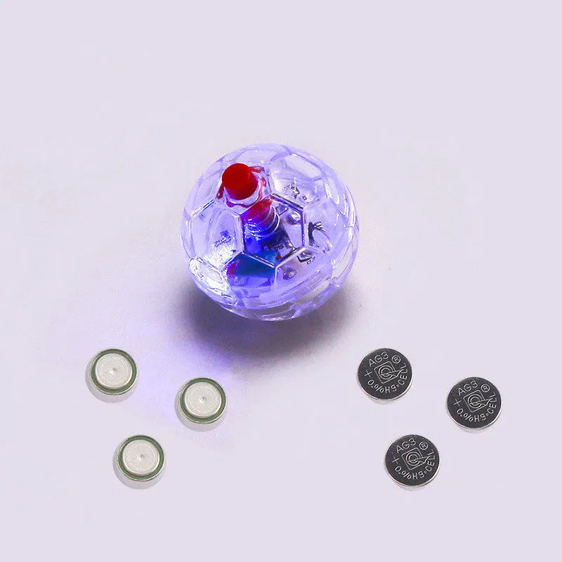 Glowing transparent plastic cat toy ball with card insertion button surface pet interactive fun