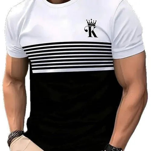 Men's loose casual short sleeve T-shirt in polyester available in multiple colours and sizes