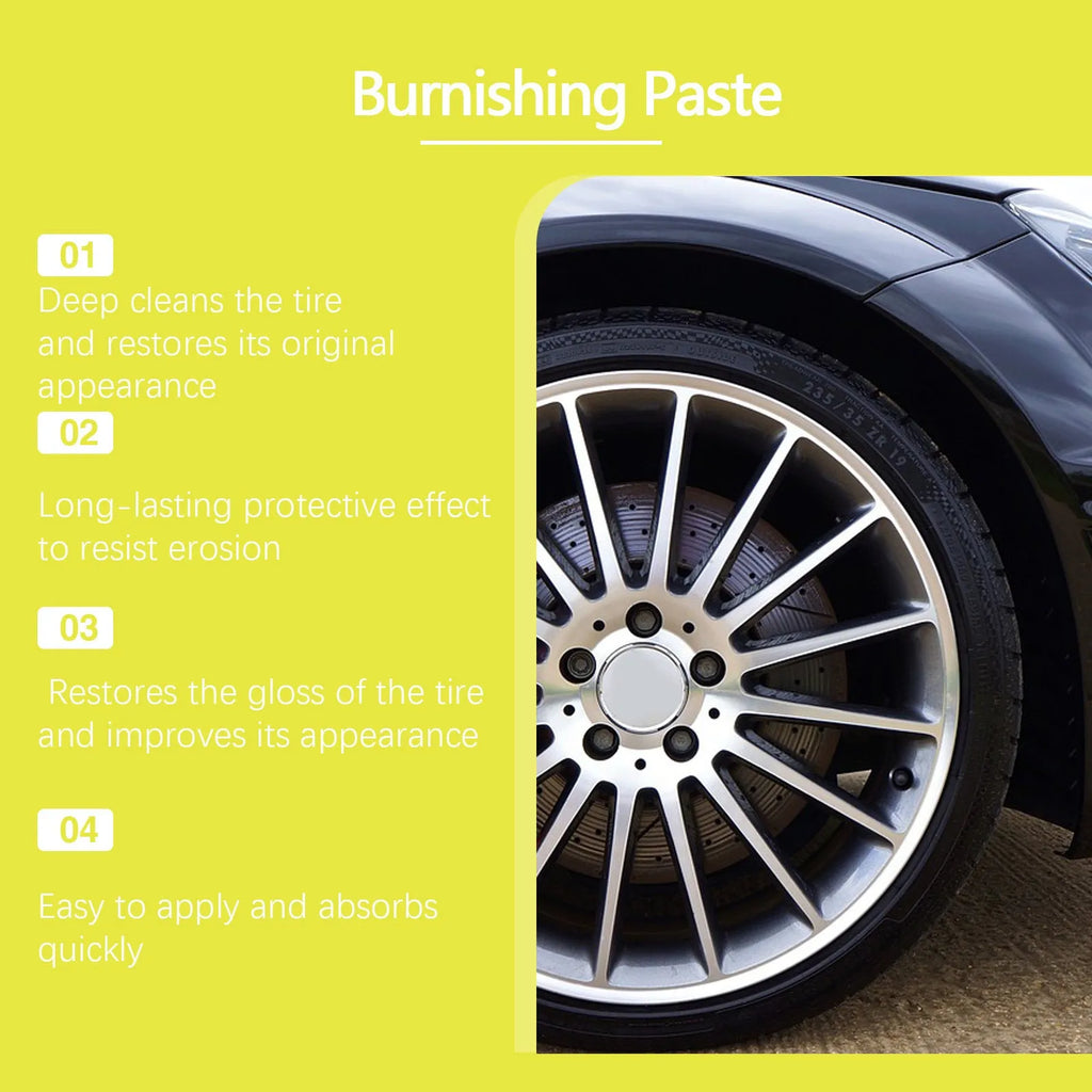 150g tyre maintenance coating paste tube with one sponge applicator for tyre wall blackening