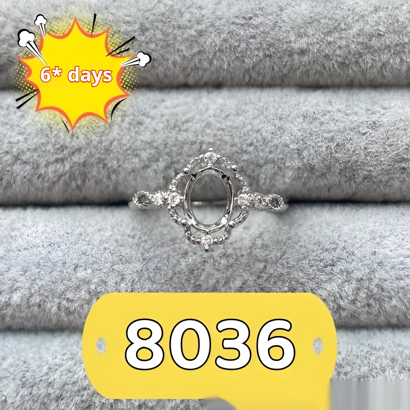 Korean style oval ring with open mouth design showing 6x8mm five-pointed star electroplated ornament