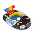 Black police car shaped children's inflatable swimming ring, PVC, 73 x 57.5 cm outer diameter, 30 x 33 cm inner diameter