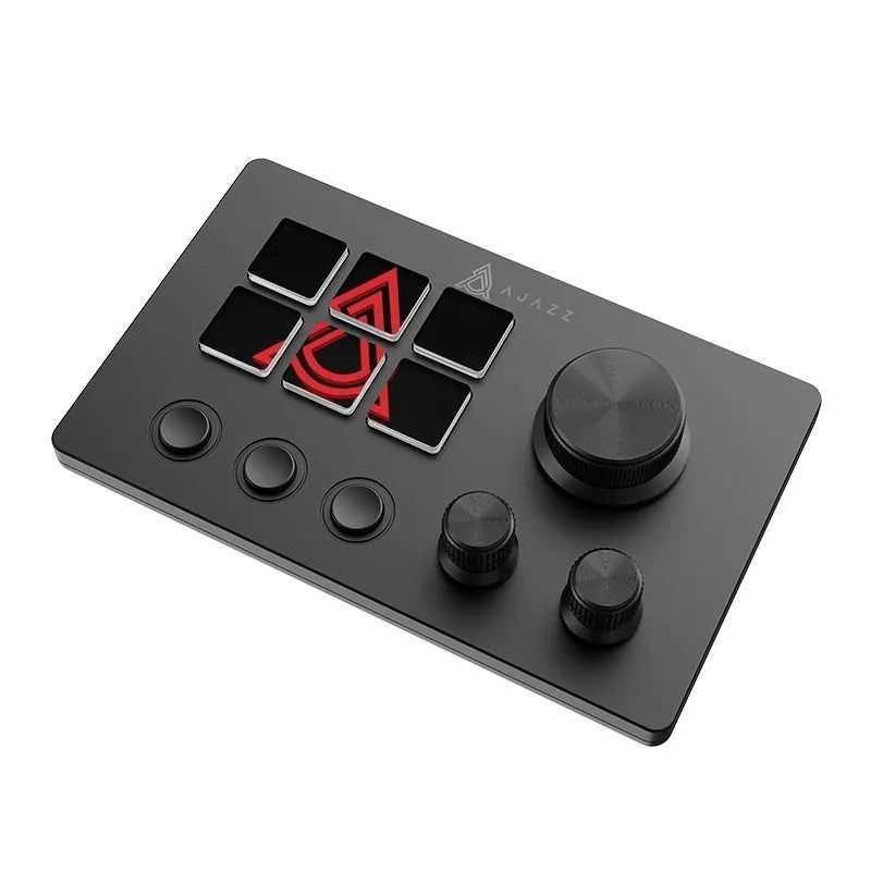 Wired ABS gaming keyboard with live assistant and volume control buttons, black, compact size