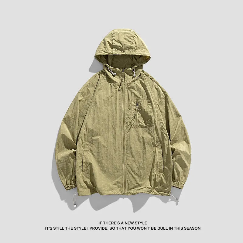 Lightweight couple hooded sun protection jacket in Lycra fabric available in four colours