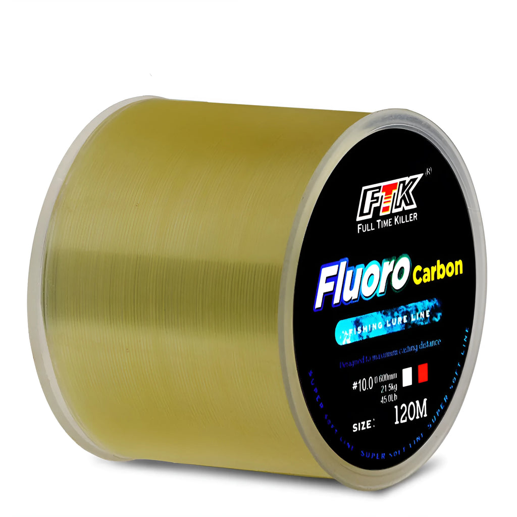 120m multicolor nylon fishing line spool in line numbers 0.8 to 8.0, available in solid and spot colours.