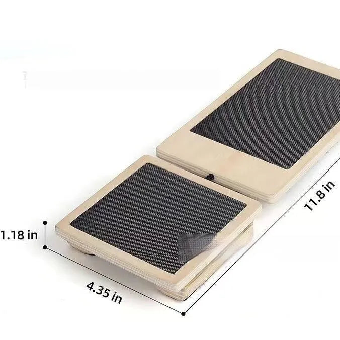 Solid pine wooden yoga trainer foot tensioner bar, 11.8 x 4.35 x 1.18 inches, modern simplicity style