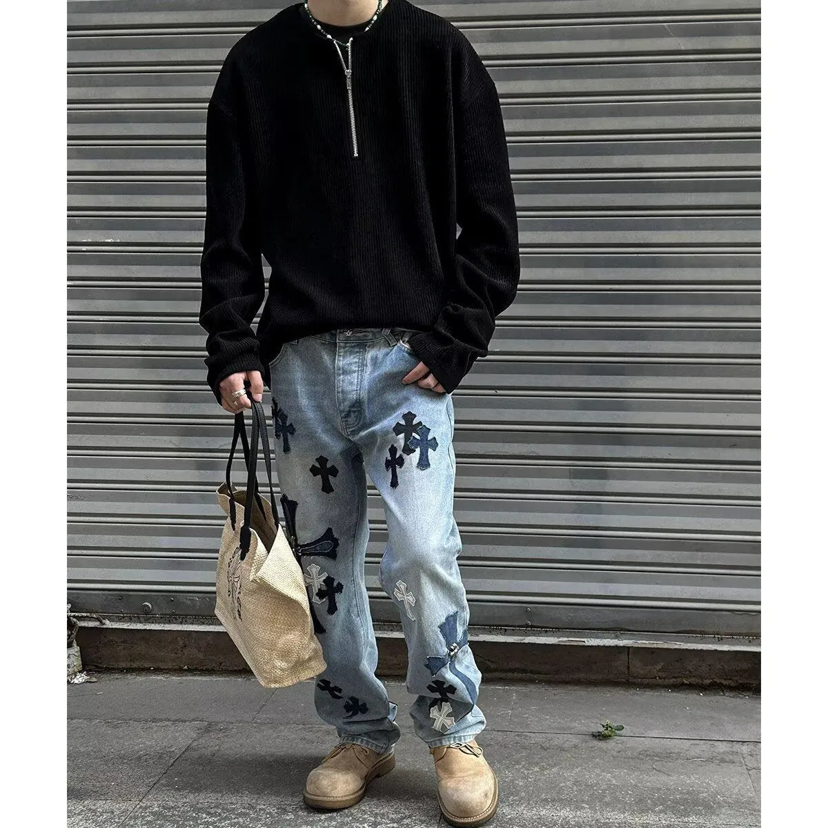 Solid colour loose pullover shirt with long sleeves for early spring layering