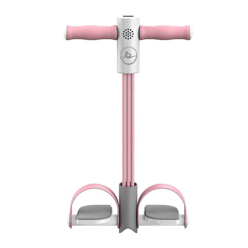 Home portable intelligent foot pedal pull device fitness equipment in blue with tube resistance construction