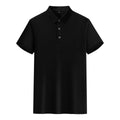 Short-sleeved lapel T-shirt in cotton silk blend fabric for business casual wear