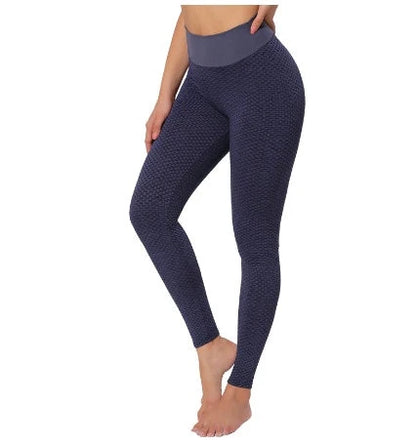 Chic plaid yoga pants for women with a high-waisted, seamless design and breathable fabric