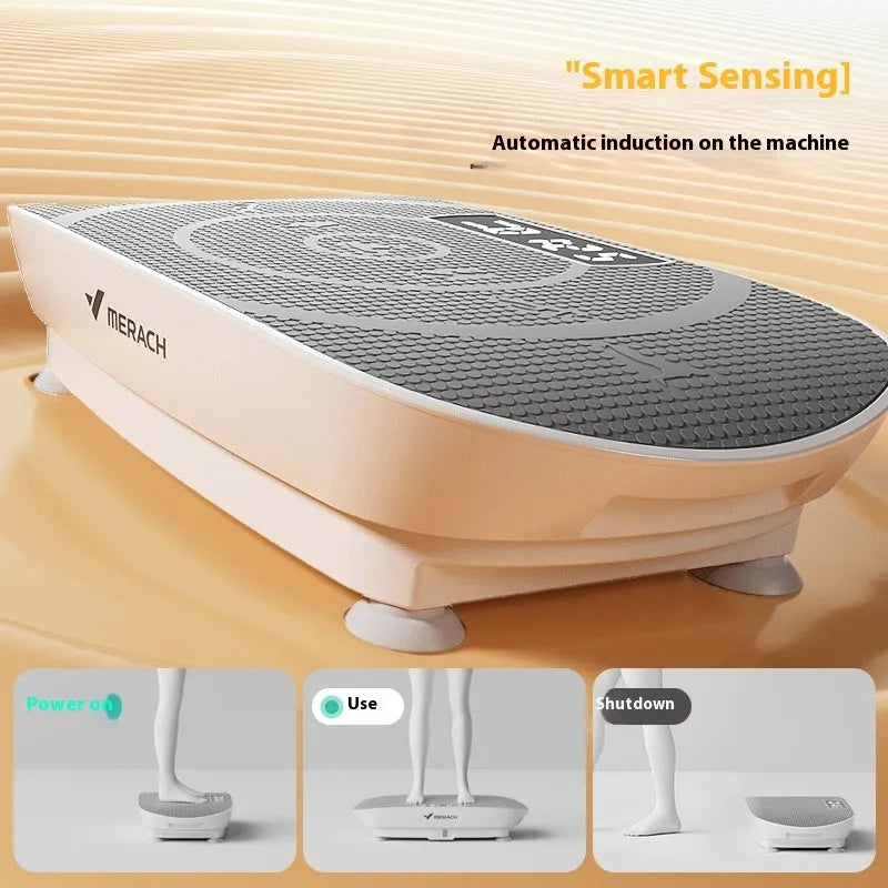 Grey portable household power plate with Bluetooth connectivity and fat slinger accessory