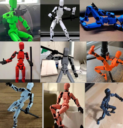 Posable 3D printed action figure mannequin toy with multi-jointed design for customizable poses and actions